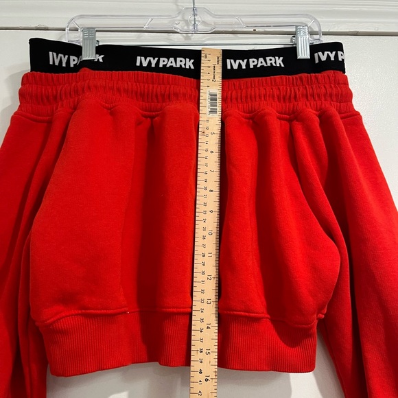 Ivypark x Beyoncé Red Cropped Off the Shoulder Sweatshirt Sz. S - Picture 4 of 8